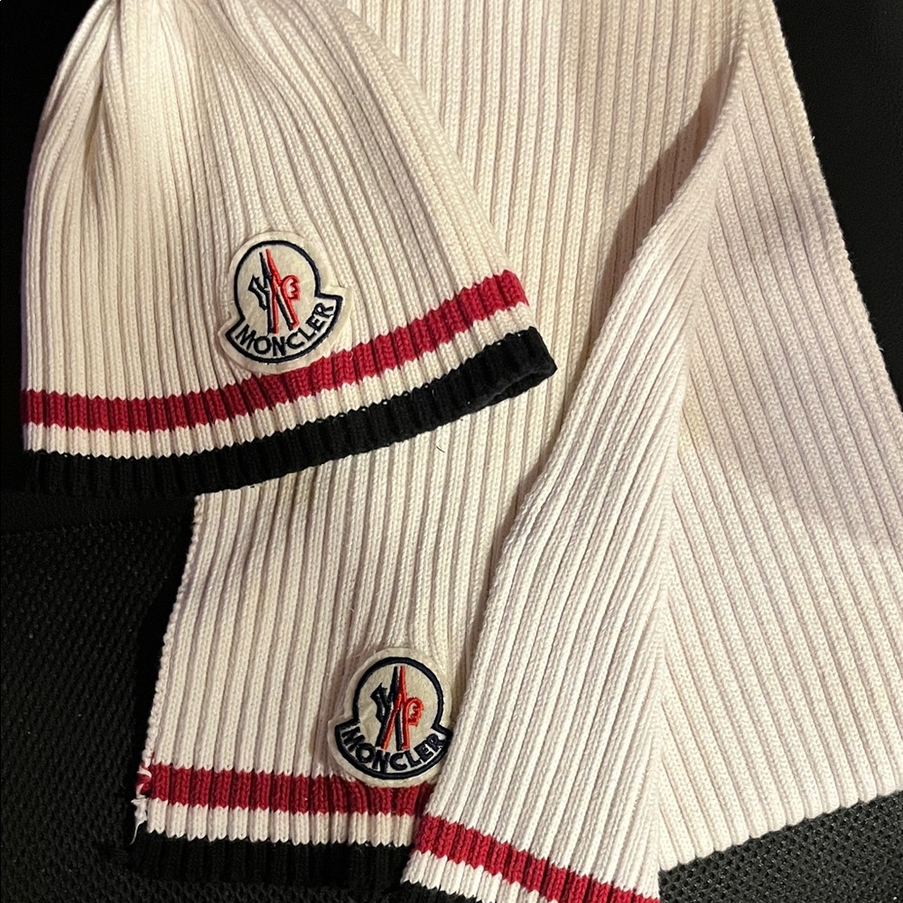 Moncler Ivory and Black Knit Set